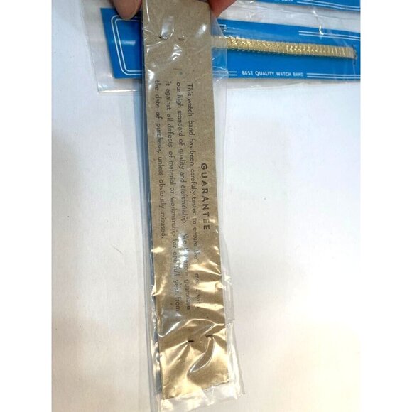 5 Best Quality Watch Bands 6mm Gold Tone SS Expansion 1960s NOS Unused - Picture 3 of 4